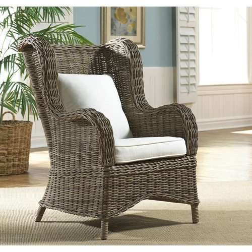 Rattan Wicker Wingback Chair Wayfair